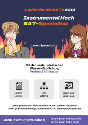 Werben Sie mit Manga-Illustrationen für den Prüfungsvorbereitungskurs Ihrer Schule