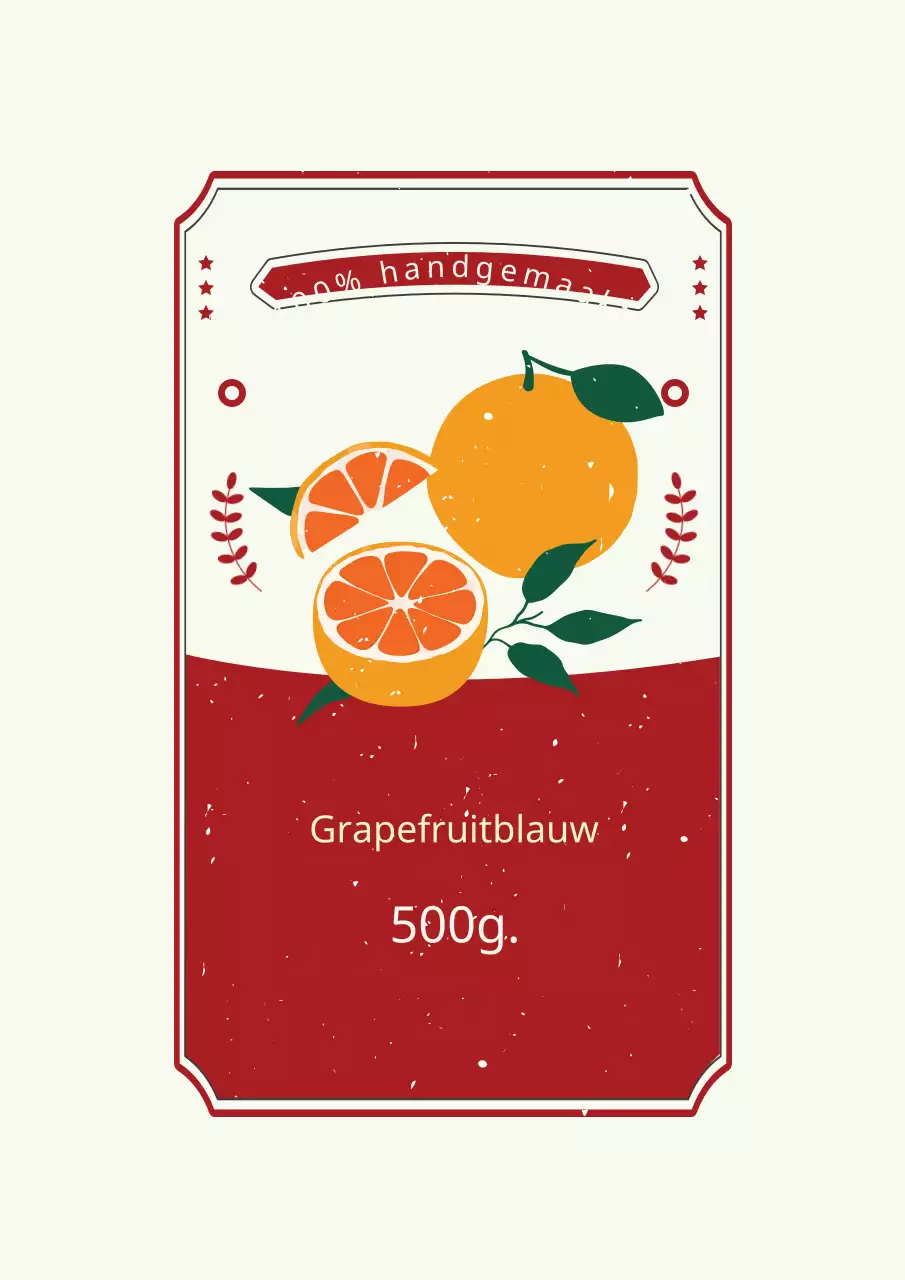Vintage grapefruit jam ontwerp poster in rood