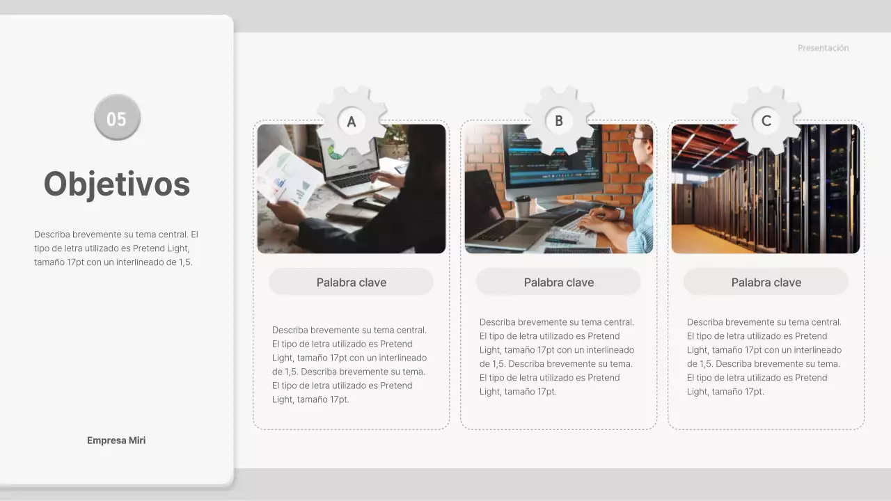 Propuesta con elementos dentados tridimensionales de color gris