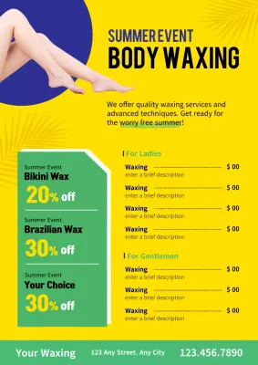 Yellow Modern Waxing Promotion Poster