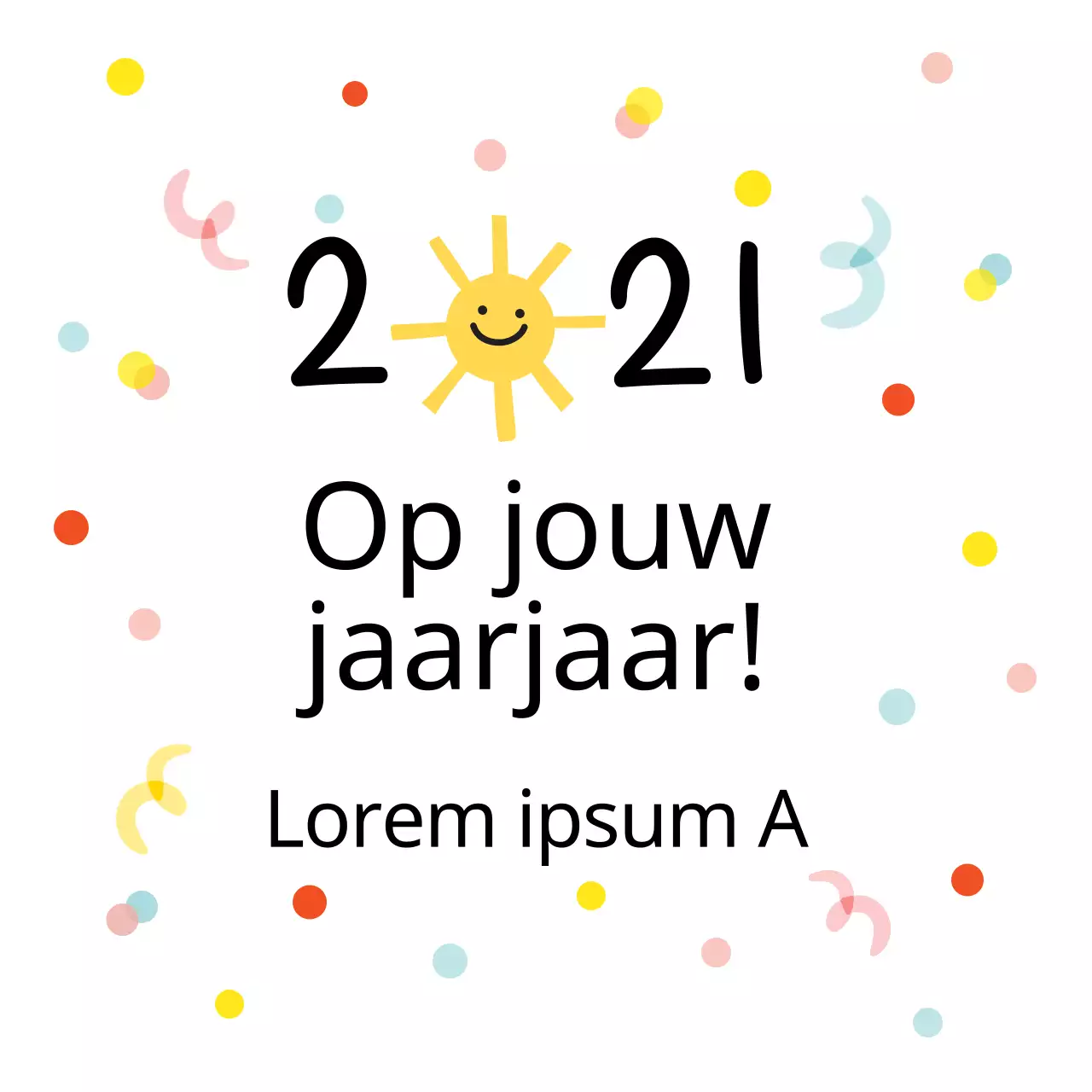 Geel Geïllustreerd Nieuwjaarslabel