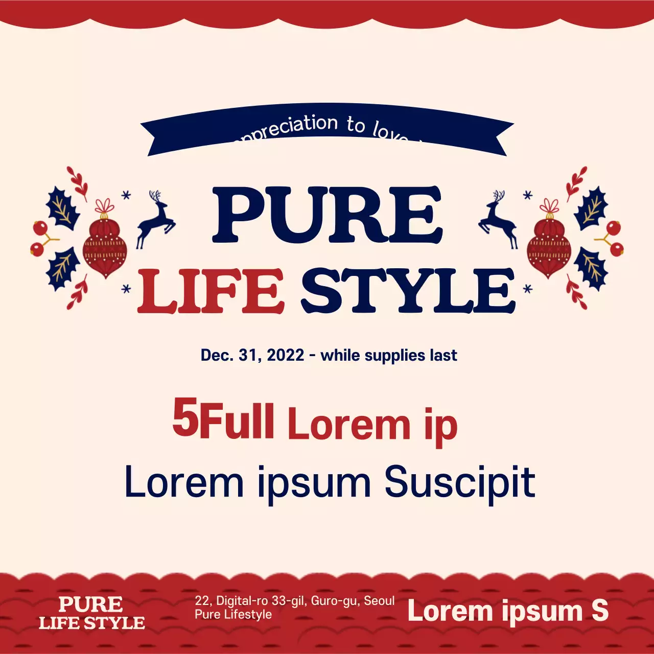 Banner de promoção de estilo de vida vintage vermelho