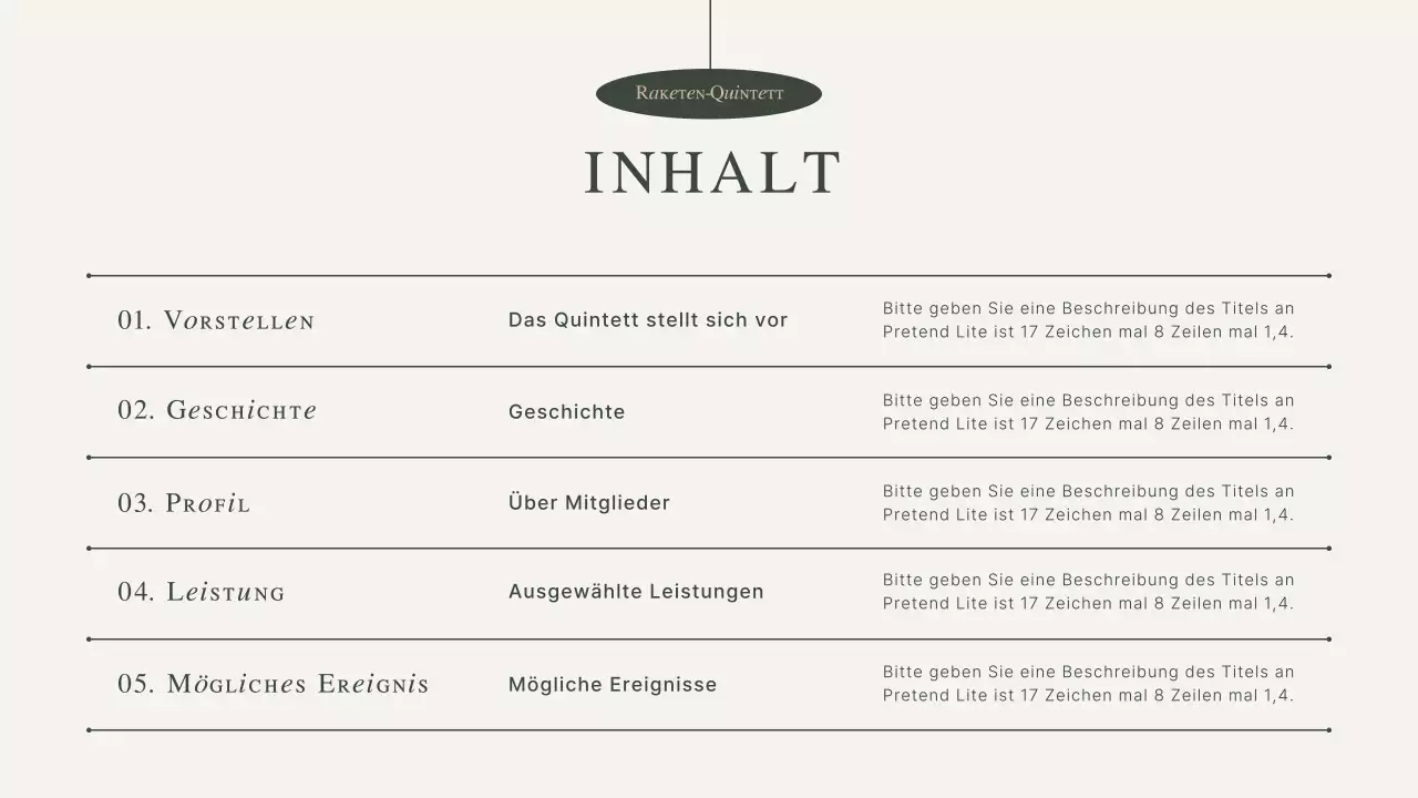 Portfolio der Leistungsgruppe in Khaki