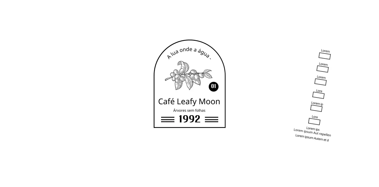 Promova e informe o seu café com um logótipo de emblema simples a preto e branco