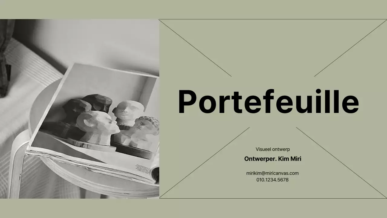 Een moderne portfolio in kaki en beige