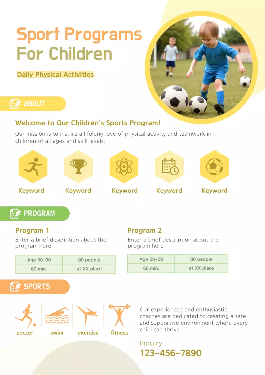 Yellow Modern Sports Promotion Poster