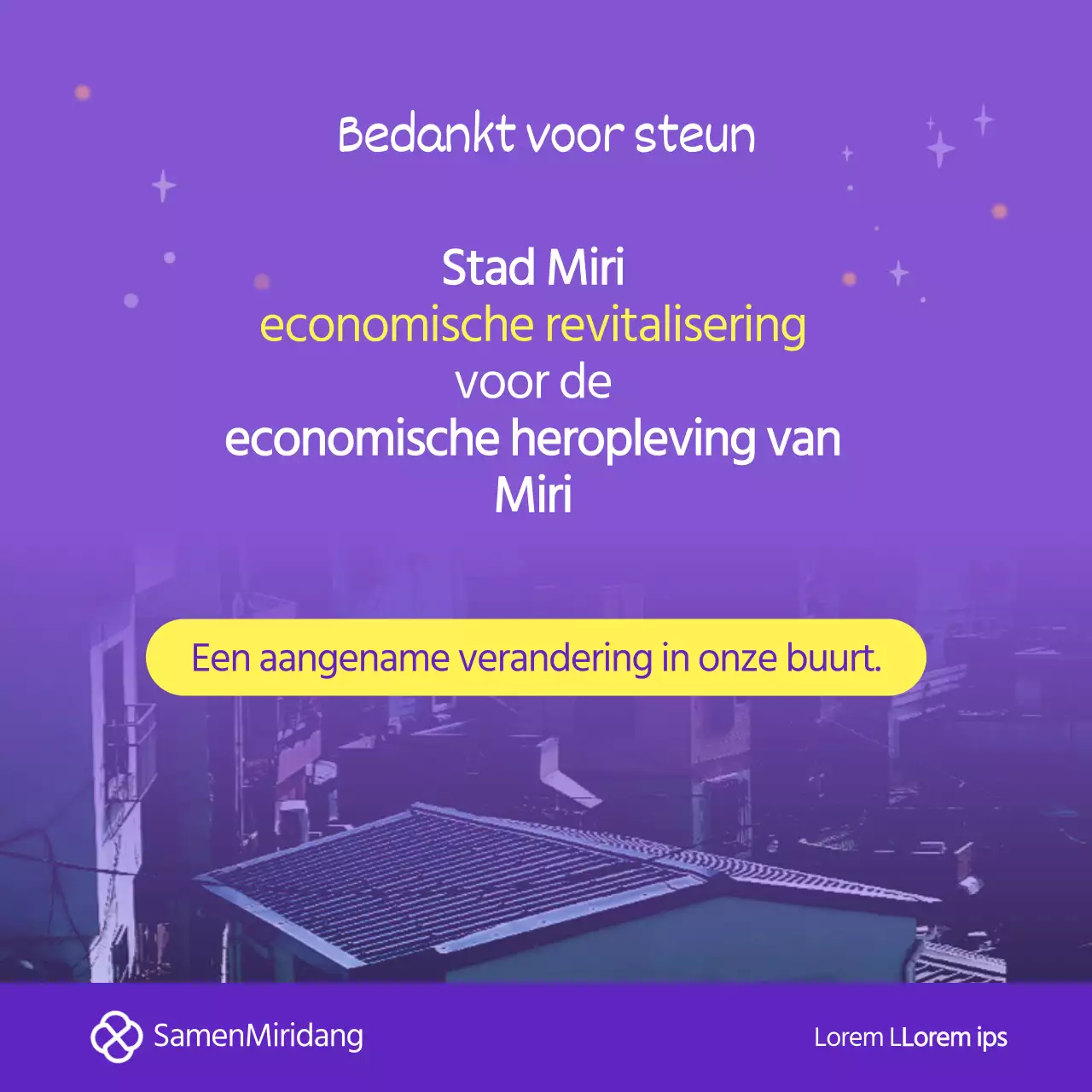 Paarse bedankberichten voor lokale verkiezingen op sociale media