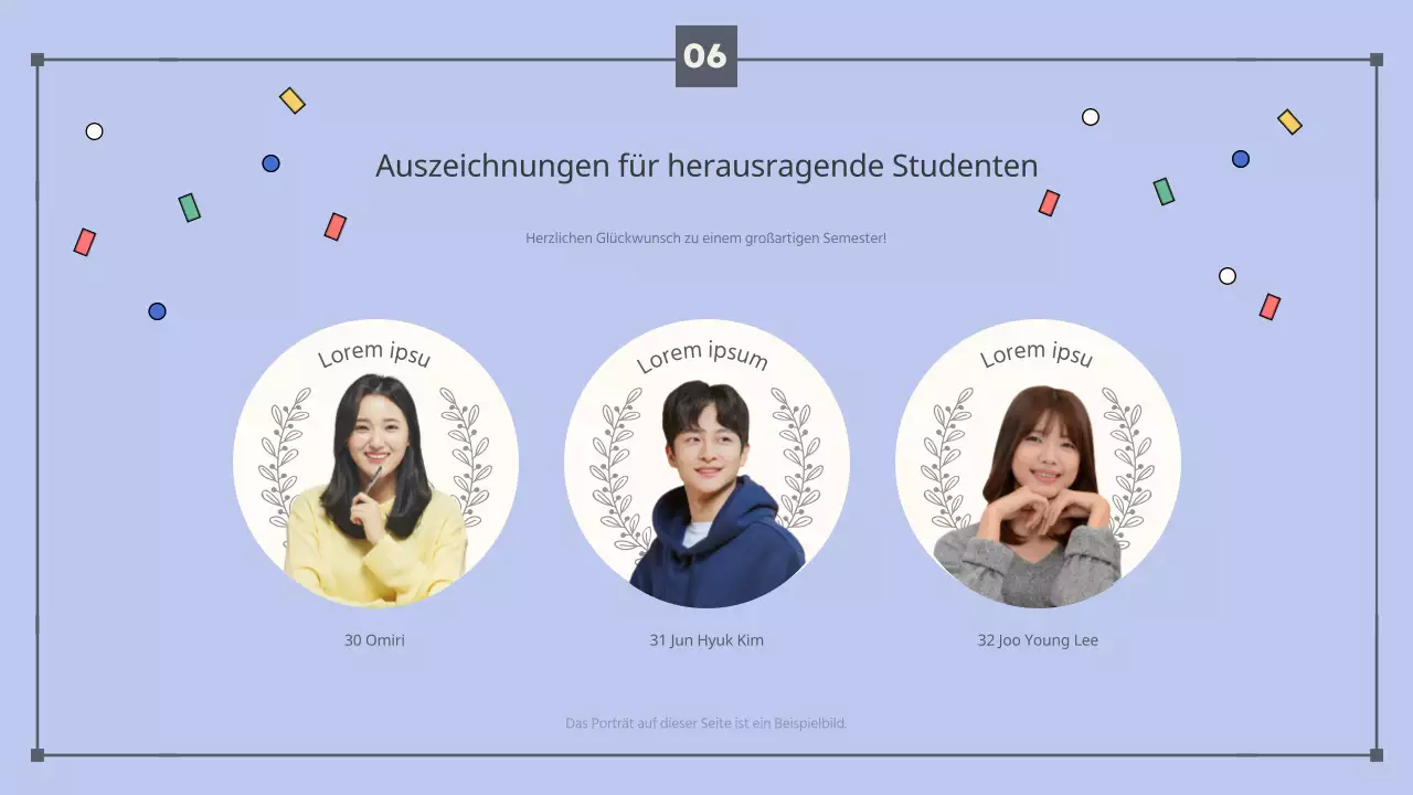 Ankündigung der Plenarsitzung zum Semesterende in schlichtem Beige und Hellblau