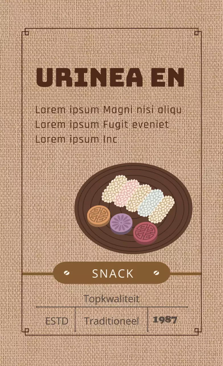 Bruine geïllustreerde medicijn- en voedseletiketten