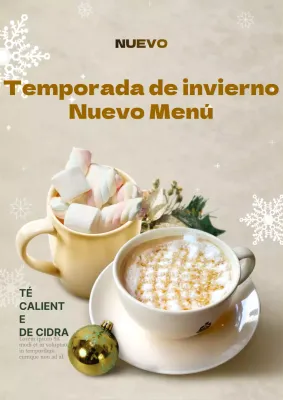 Menú de bebidas Winter Marshmallow Latte webposter