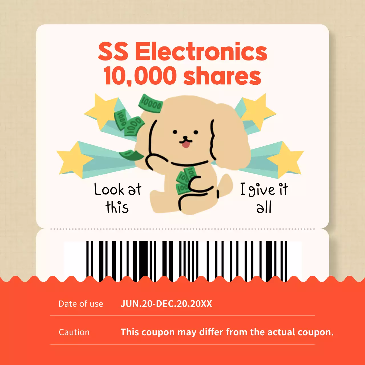 Beige Cute Stocks Promotion Social Media Post