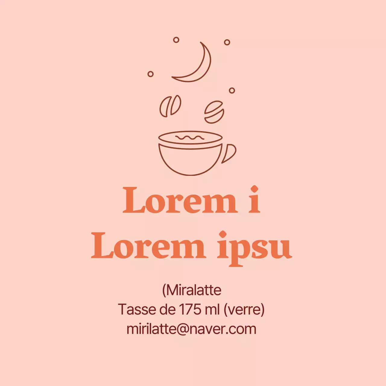 Etiquette promotionnelle de café avec illustration orange