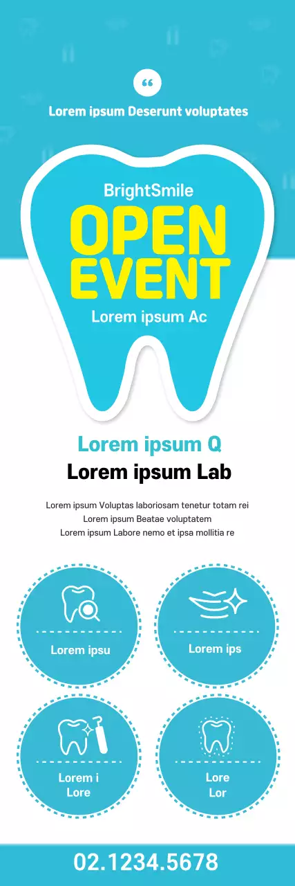 Banner de promoção odontológica moderna azul