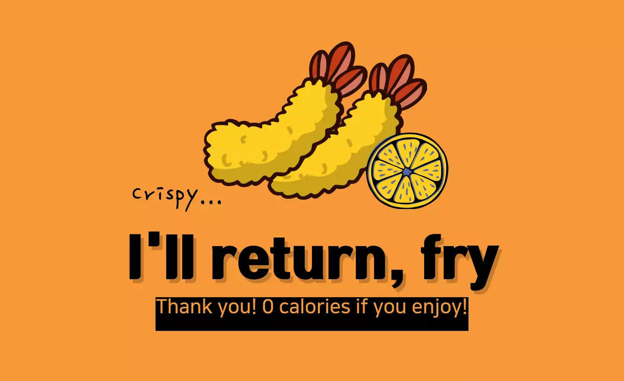 Spanduk Iklan Makanan Komik Oranye