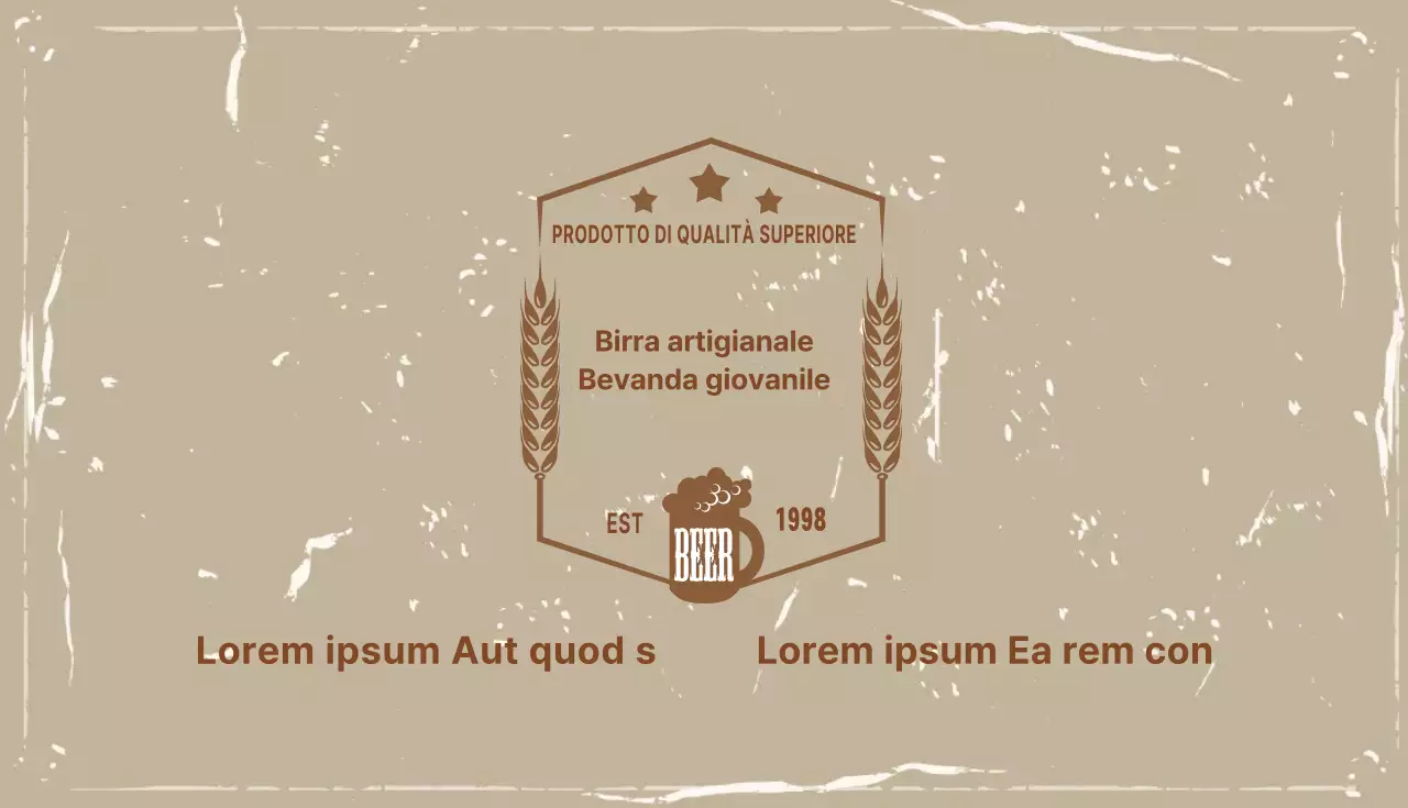 Biglietto da visita bar beige avorio illustrazione logo