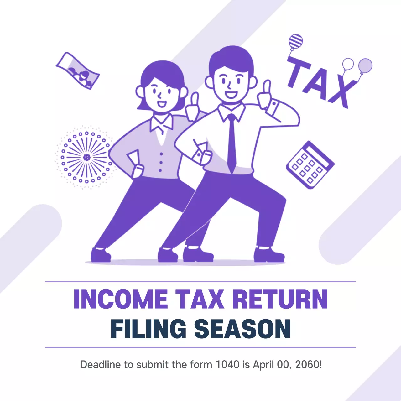 Blue Modern Tax Advertisement Instagram Post