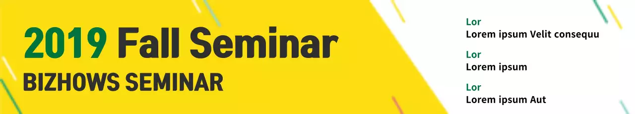 Banner de promoção do seminário amarelo moderno