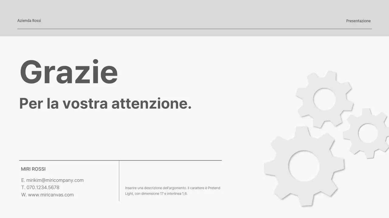 Proposta con elementi ingranaggi grigi e tridimensionali
