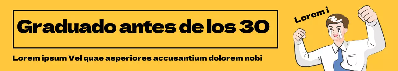 Anuncio de felicitación de graduación con letras amarillas ilustradas