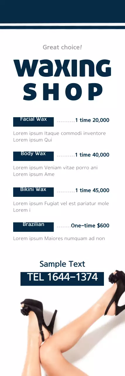 Banner de promoção de depilação moderna da Marinha