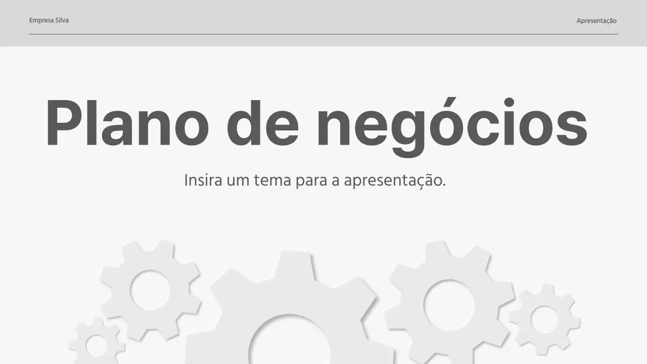 Proposta com elementos de engrenagem tridimensionais cinzentos
