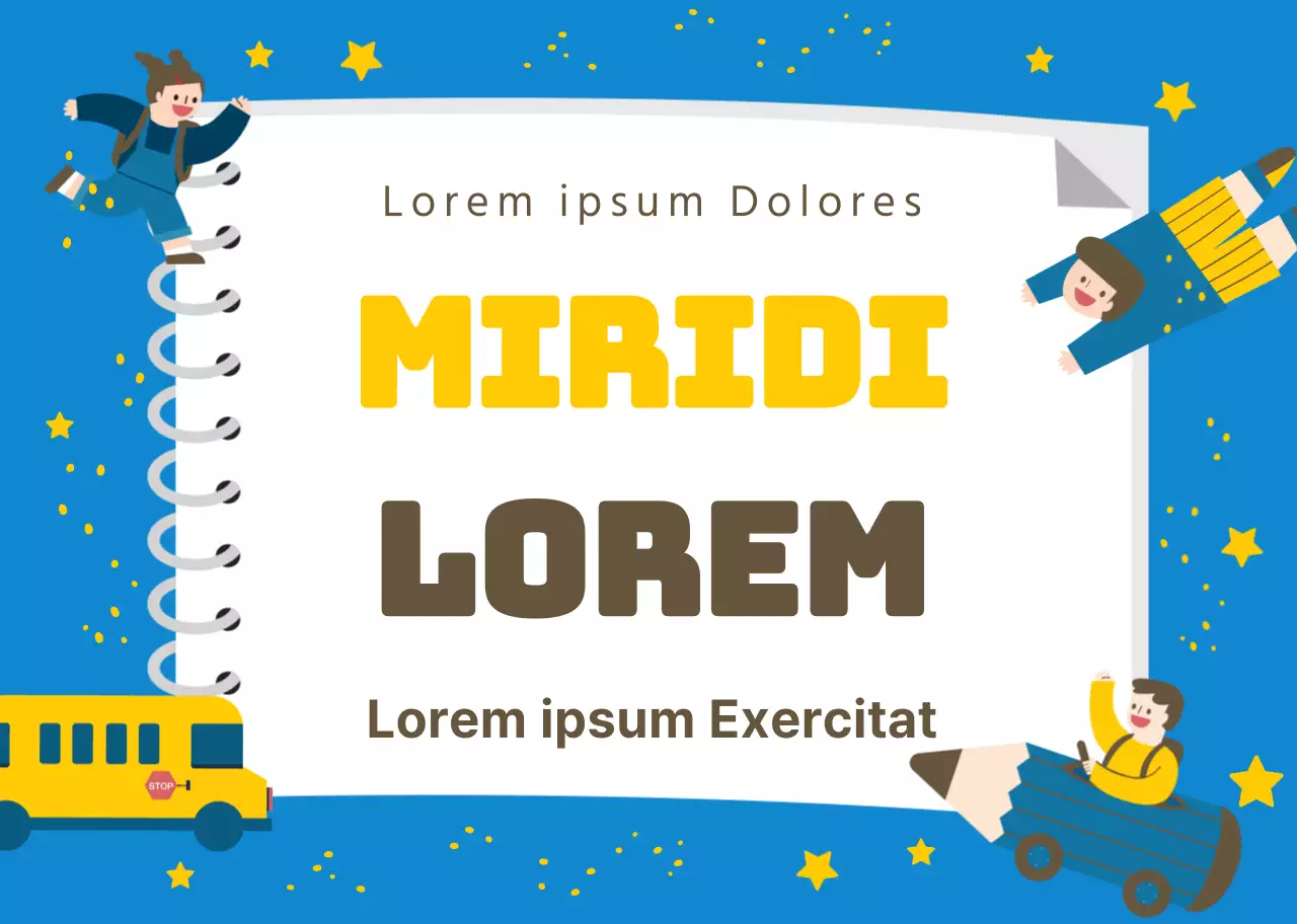 Blauw Geel Karakter Illustratie Kunst School Promotie