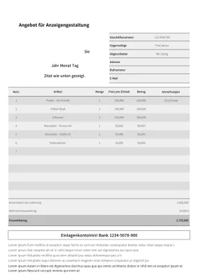 Ein klares, schwarz-weißes Anzeigendesign Zitat