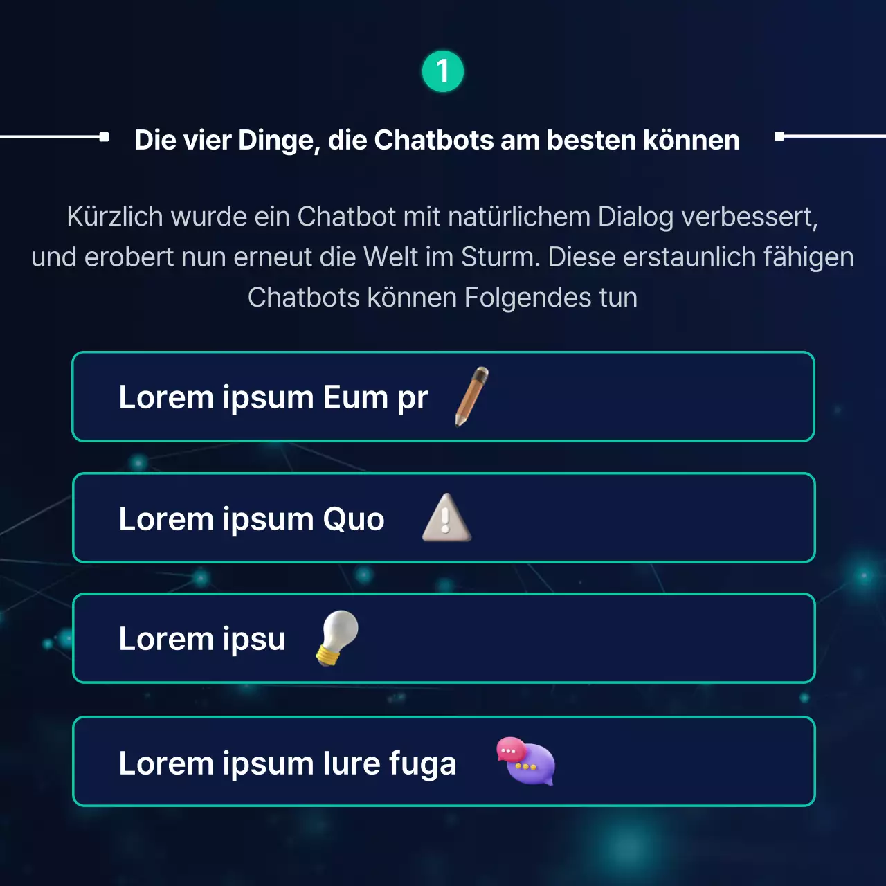 Chatbot-Materialien für eine marineblaue Roboterfigur