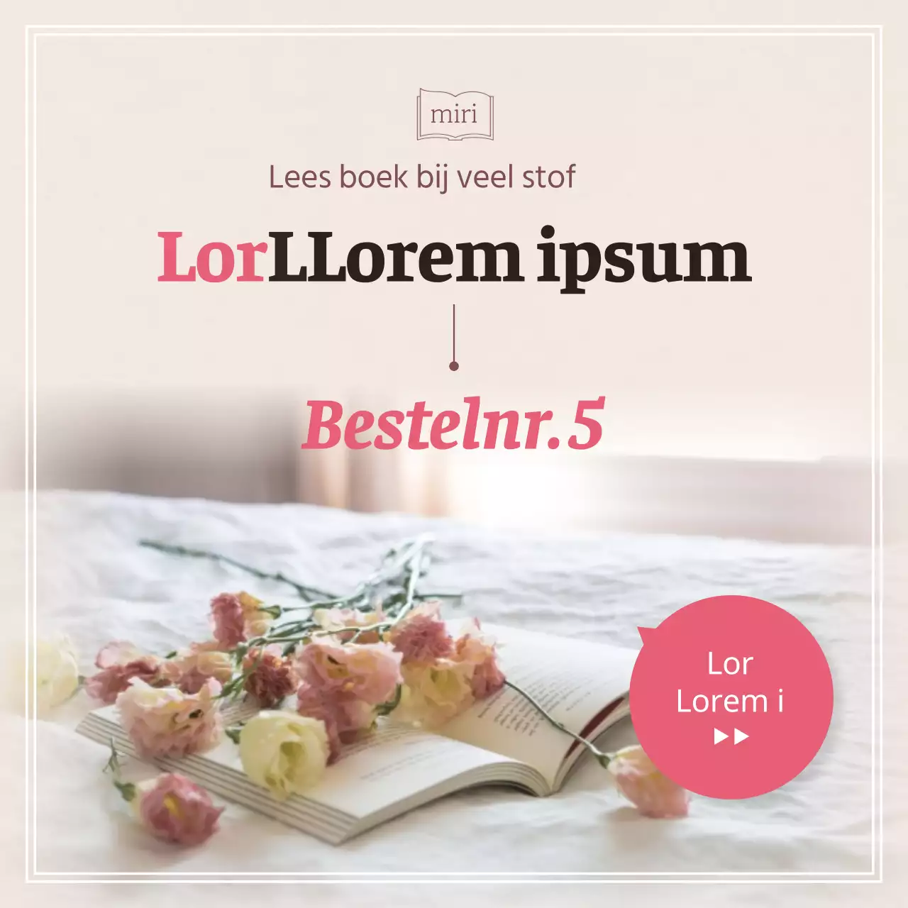 Zachte, roze getinte lijst met duimnagel