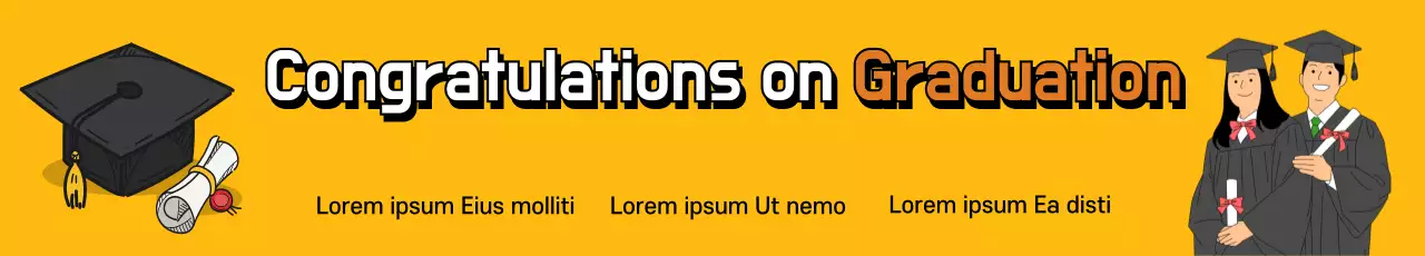 Faixa amarela simples de felicitações de formatura