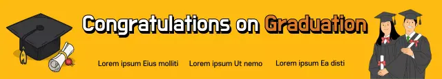 Faixa amarela simples de felicitações de formatura