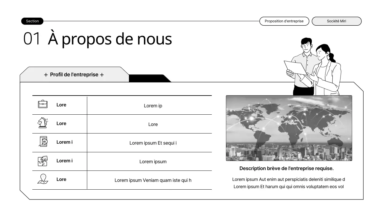 Une proposition simple et modulable avec des illustrations en noir et blanc