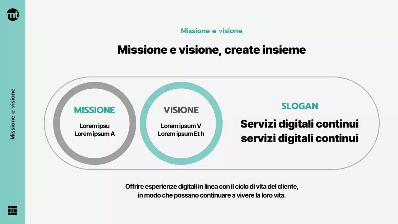 Menta e grigio, tema moderno per la pubblicità aziendale, la dichiarazione della visione aziendale, le celebrazioni e le presentazioni.