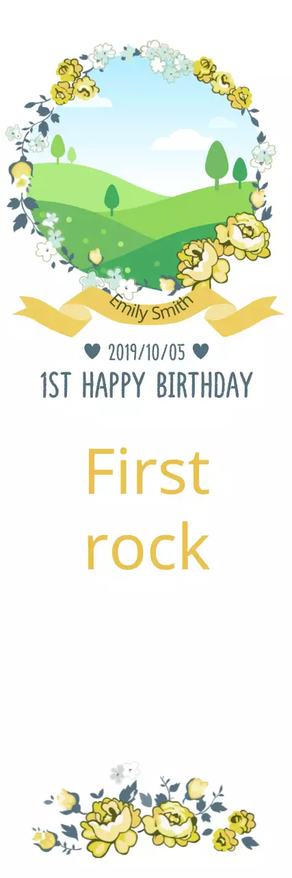 Banner de convite de aniversário floral amarelo