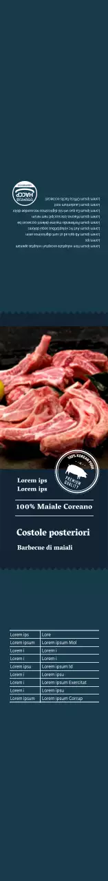 Cornice blu per foto schiena costolette carne