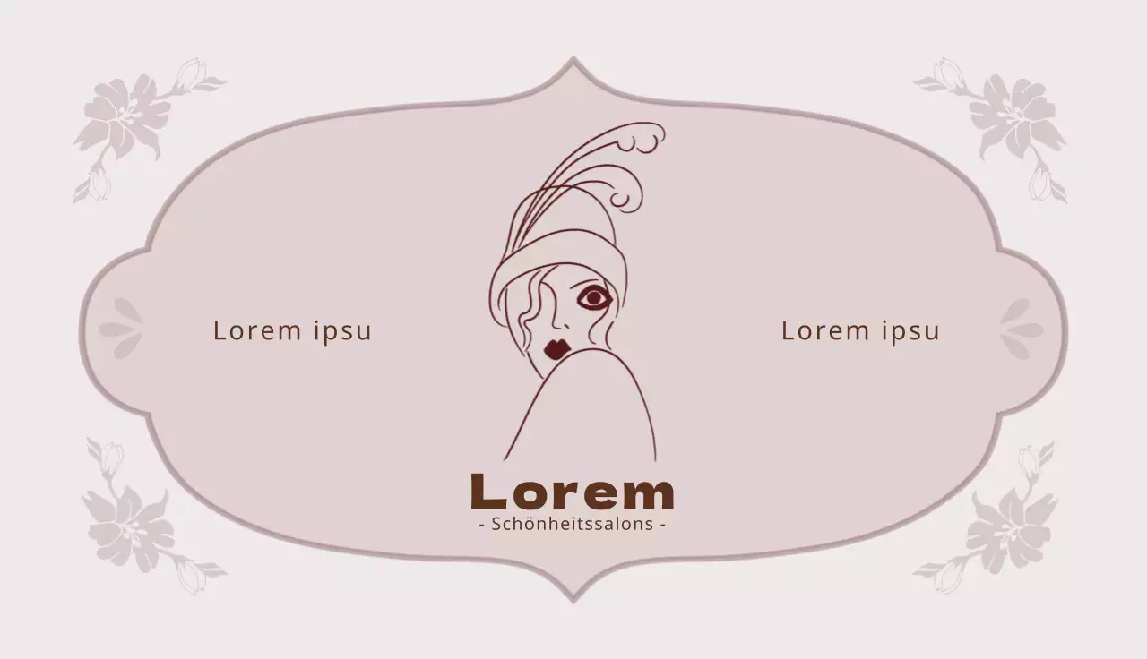 Rosa lila Illustration Schönheitssalon Visitenkarte