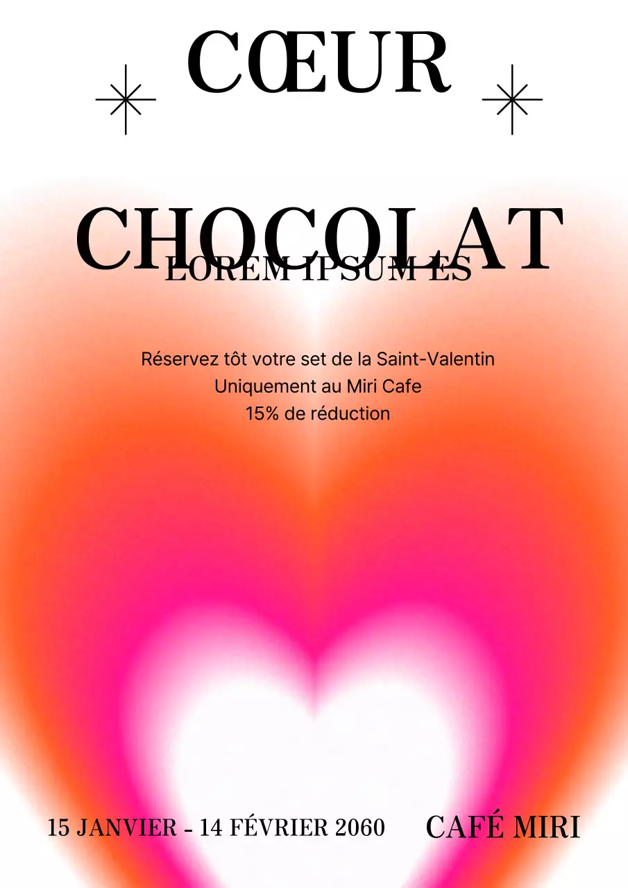 Promotion graphique de la Saint-Valentin dans les tons rose-orange