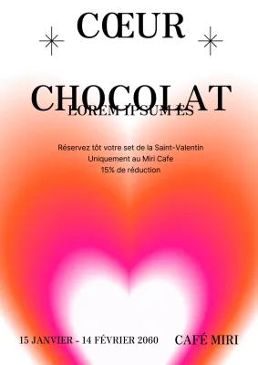 Promotion graphique de la Saint-Valentin dans les tons rose-orange