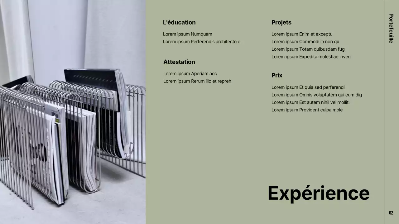 Un portefeuille moderne en kaki et beige