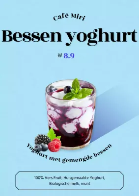 Zomerdrankenkaart met nadruk op blauwe afbeelding