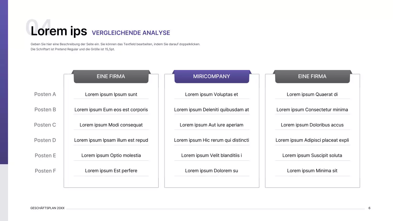 Business-Plan-Präsentation Kit mit lila Gradient Index-Konzept