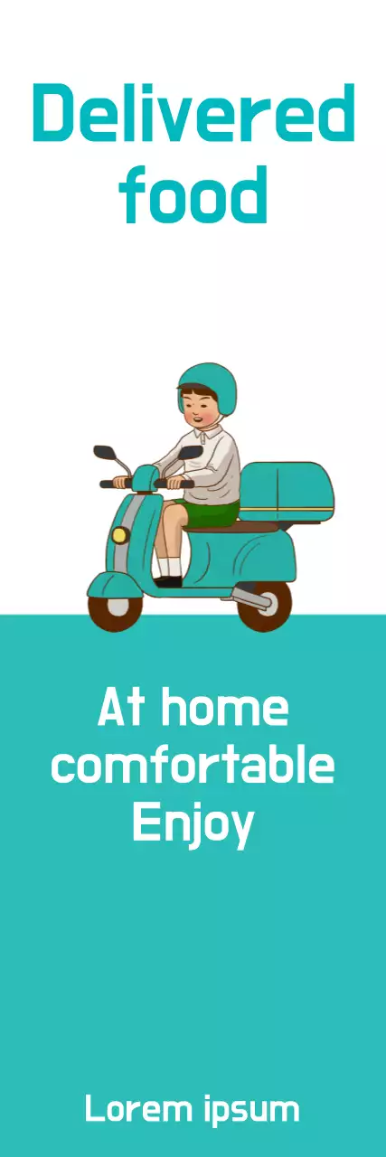 Faixa promocional de alimentos simples azul-petróleo