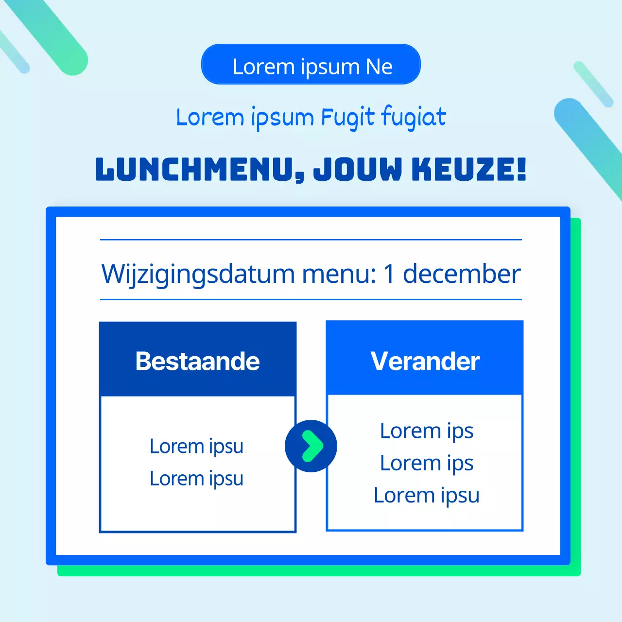 Introductie van een blauw en groen personeelsvoordeelplan (CardNews)