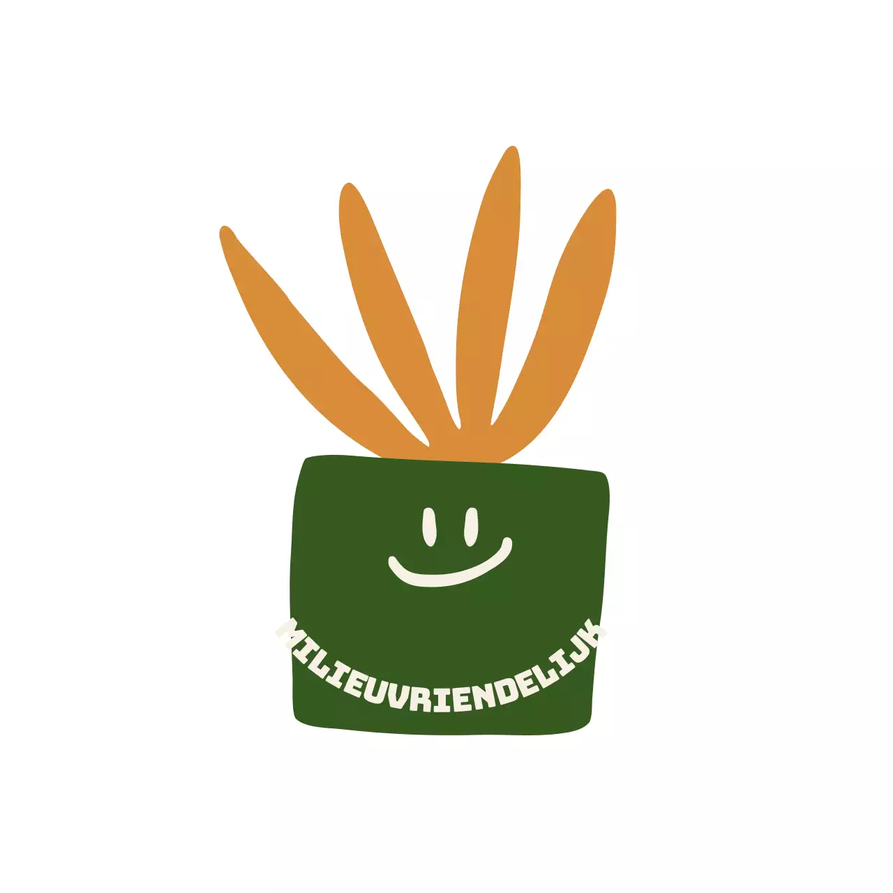 Eco-vriendelijke veganistische productgids met oranje en groene minimalistische organische conceptillustraties