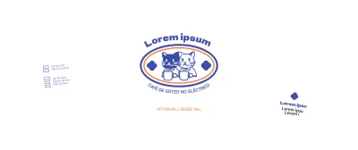 Promocione su cafetería con una ilustración de un gato azul y naranja