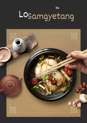 Een warme en uitnodigende promotieposter voor zalmbekkens met een bruine achtergrond