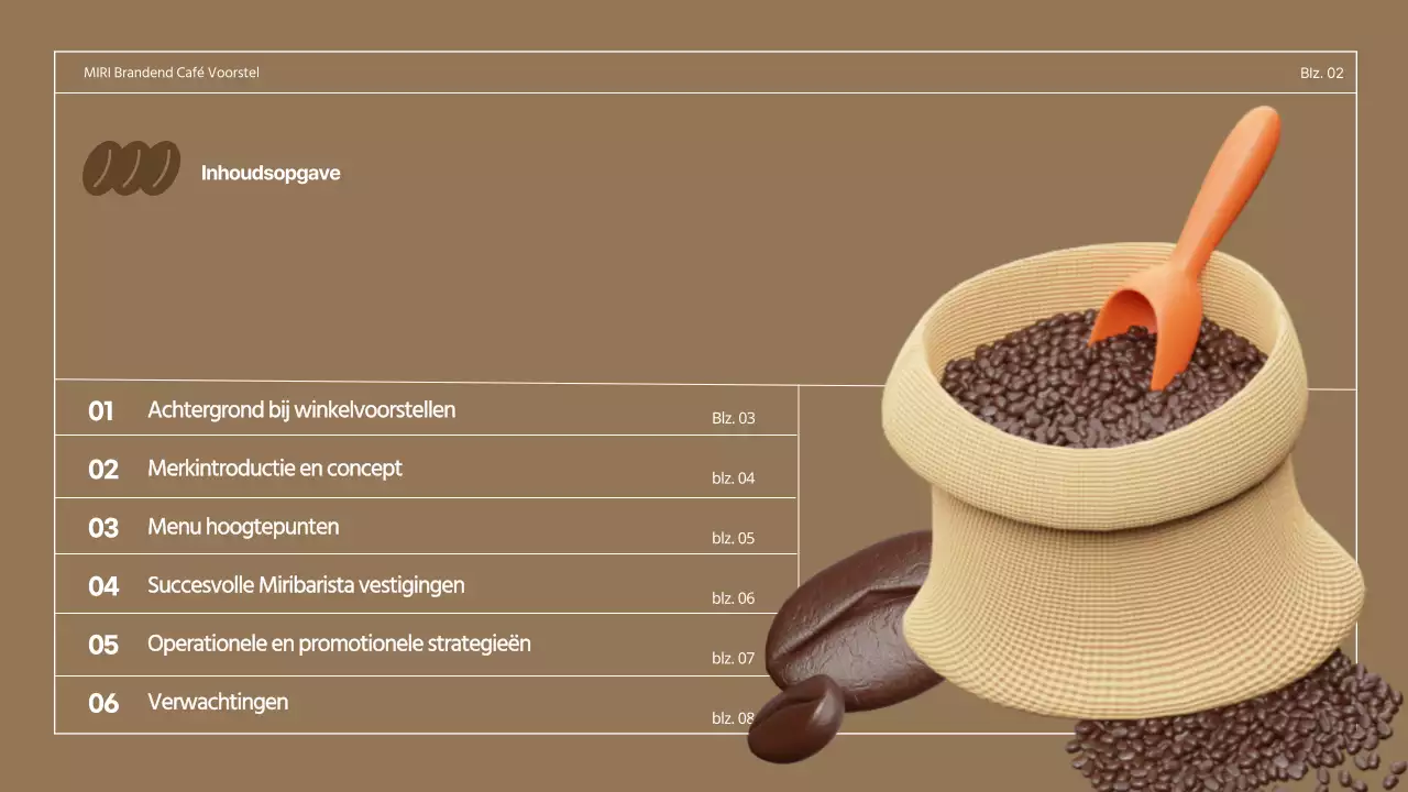 Bruin 3D Illustratie Retro Concept Café Voorstel voor een Café