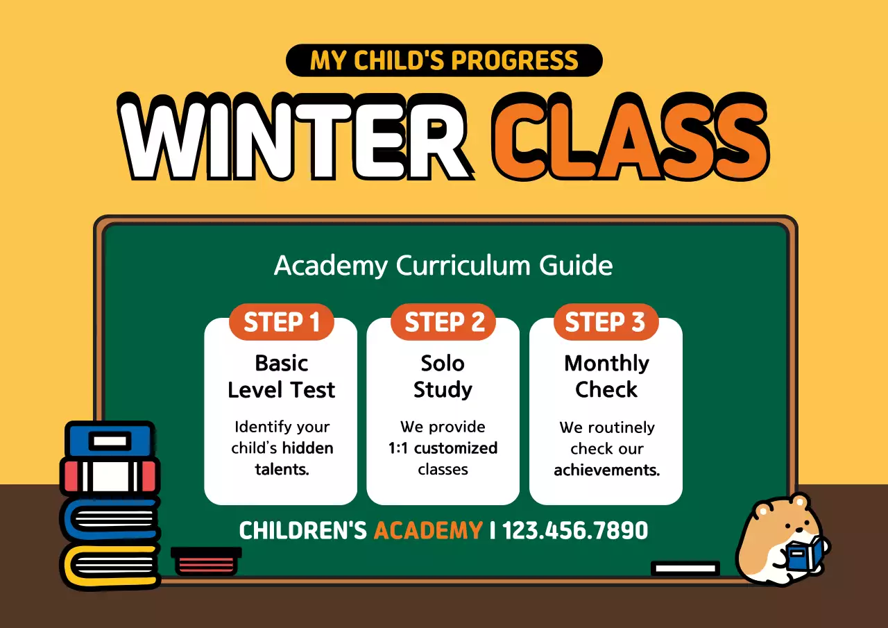 Orange Simple Winter Class Invitation Poster