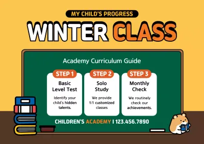 Orange Simple Winter Class Invitation Poster