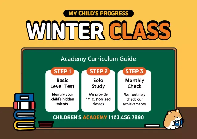 Orange Simple Winter Class Invitation Poster